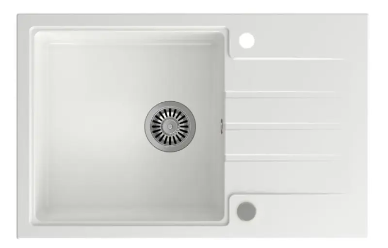 Quadri kardigán fehér gránit felépítésű mosogató csepegtető tálcával, megfordítható, 78x50 cm 1208956310