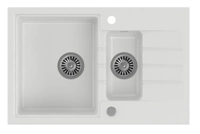 Quadri Cardigan fehér 1,5 gránit beépíthető mosogatótálca csepegtetővel, megfordítható, 78x50cm 1208956312