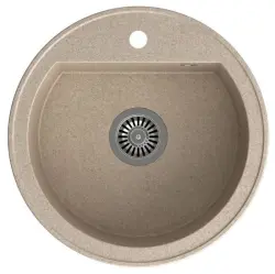 Quadri Norwich Bézs Homok Gránit Kerek Mosogató 51 cm Felépítés - 1208956317