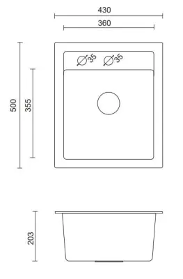 Quadri Londen gránit homok bézs mosogató 43x50 cm csaptelephellyel 1208956319