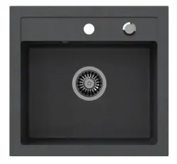 Quadri Londen gránit antracit mosogató 50x47 cm csaplyukkal felépítés 1208956320