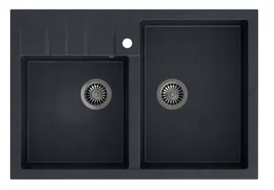 Quadri Minister Dupla Mosogatótálca antracit vidéki stílus 90x62cm 1208956322