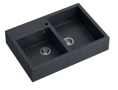 Quadri Minister Dupla Mosogatótálca antracit vidéki stílus 90x62cm 1208956322