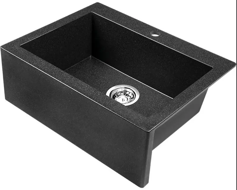 Aquadesign boerderij spoelbak van graniet inbouw of opbouw antraciet 58x49cm 1208956330