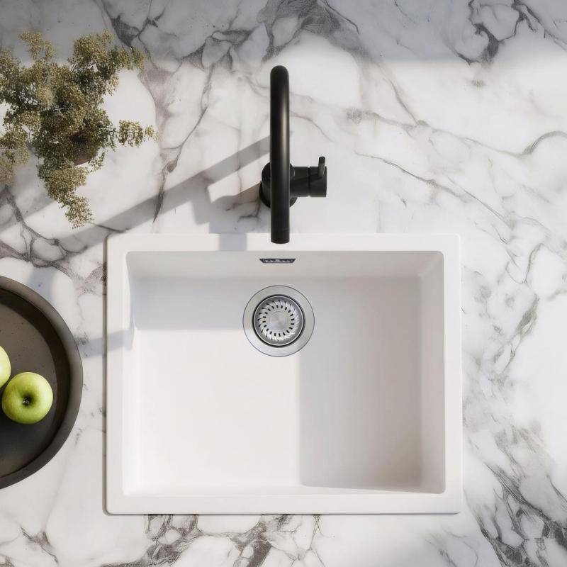 Witte spoelbak 50x40 cm onderbouw, opbouw en vlakbouw met roestvrijstalen plug 1208956397

In het Hongaars:
Fehér mosogató 50x40 cm alsószekrénybe, munkalapra és síkba építhető rozsdamentes a