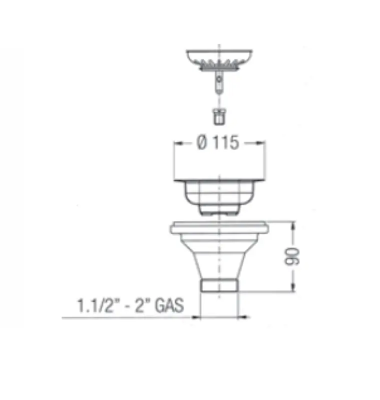 PB klasszikus krómozott lefolyókészlet konyhai mosogatóhoz és zárható kosárdugó 1208956473