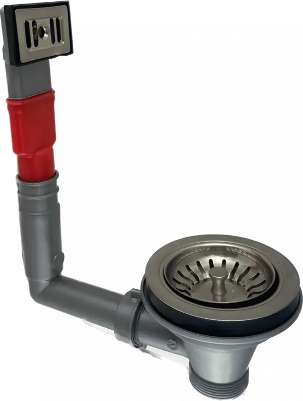 PB klasszikus rozsdamentes acél lefolyókészlet túlfolyóval konyhai mosogatóhoz és zárható kosárdugóval 1208956477