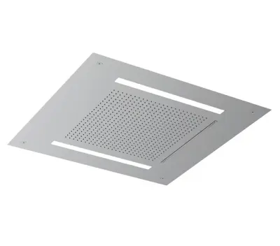 SB Square 316 Beépített Esőzuhany Velvet Temptation LED kromoterápiával és vízeséssel, kefélt PVD gun metal 1208956746
