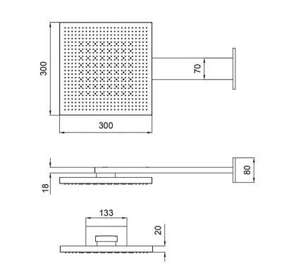 SB Square 316 Emotion Dual Esőzuhany Kefe PVD réz 1208956758