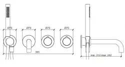 SB 316 ESZTÉTIKA Kerek beépített fürdőszobai termosztátos csaptelep RVS 316 1208956820