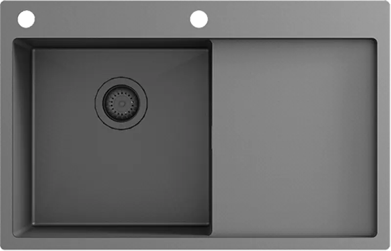 Ausmann Turt gunmetal mosogatótálca jobb oldali csepegtetővel, 780x500mm felépítmény és lapos beépítés 1208956953