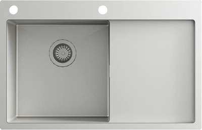 Ausmann Turt RVS mosogató csepegtető résszel jobbra 780x500mm felületre szerelhető és síkra építhető 1208956954