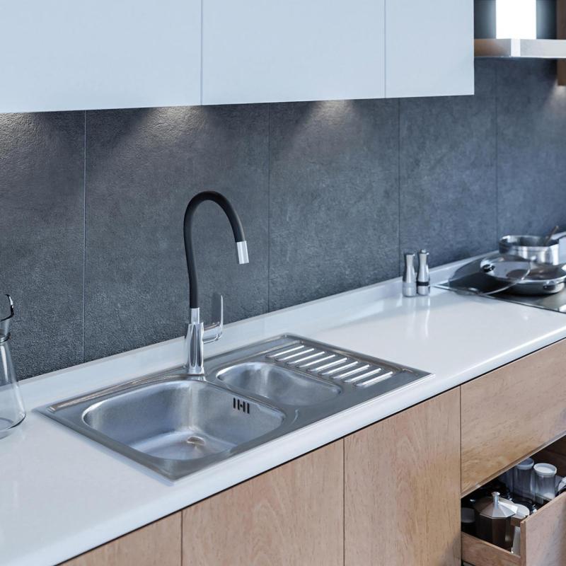 Ausmann Basic rozsdamentes acél 1,5 beépíthető mosogató csepegtetővel, megfordítható, 78x50 cm, szifonnal együtt 1208956970