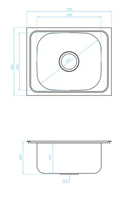 Ausmann Basic rozsdamentes acél mosogató 50x40 cm szifonnal együtt 1208956975