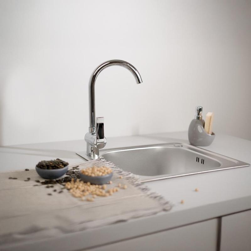 Ausmann Basic vászonmintázatú rozsdamentes acél felületi mosogató 50x40 cm szifonnal együtt 1208956977