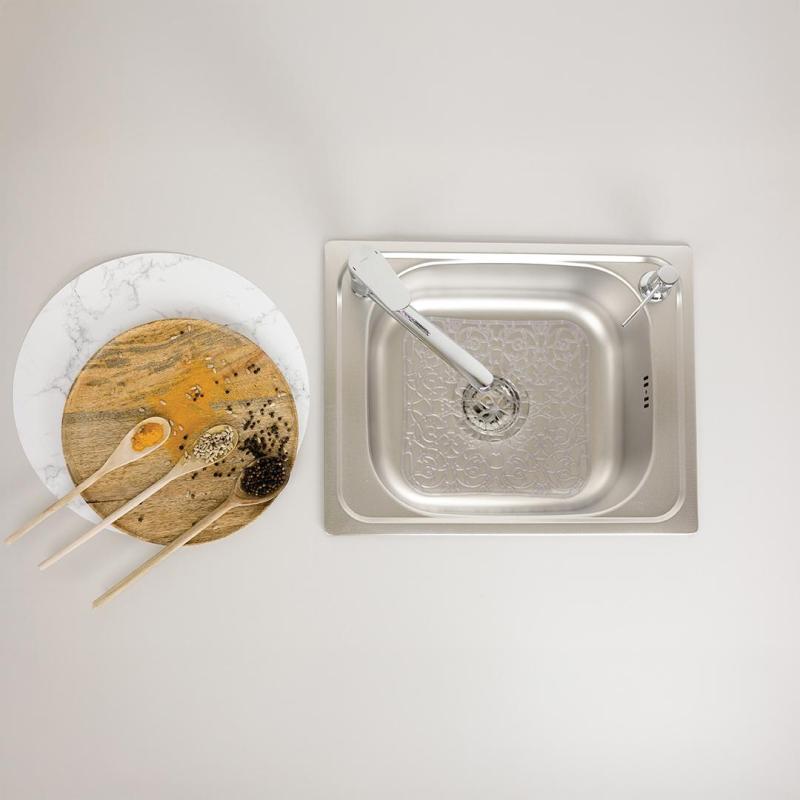 Ausmann Basic vászonmintázatú rozsdamentes acél felületi mosogató 50x40 cm szifonnal együtt 1208956977