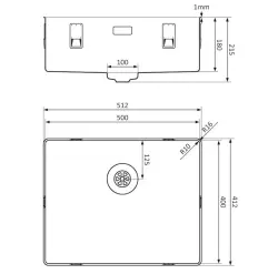 Lorreine 50SL1016 Slim mosogató 50x40cm beépíthető rozsdamentes acél