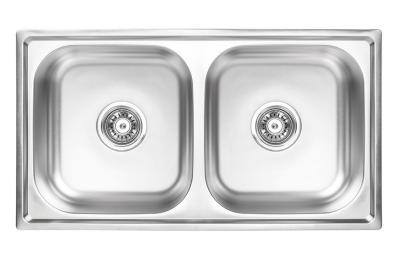 Ausmann Basic dupla rozsdamentes acél mosogatótálca 78x43 cm szifonnal 1208956995
