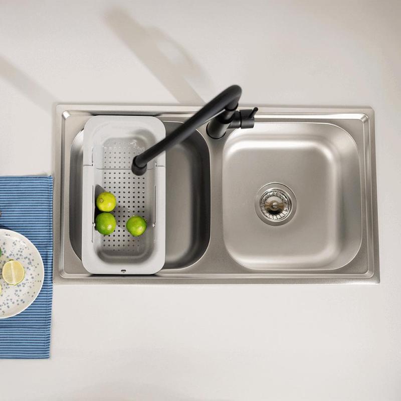 Ausmann Basic dupla rozsdamentes acél mosogatótálca 78x43 cm szifonnal 1208956995