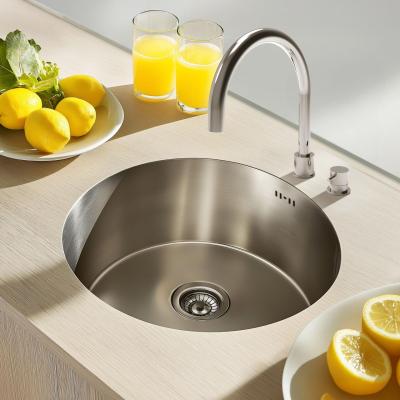 Ausmann Basic kerek rozsdamentes acél mosogató 43 cm beépítéssel, szifonnal együtt 1208956999