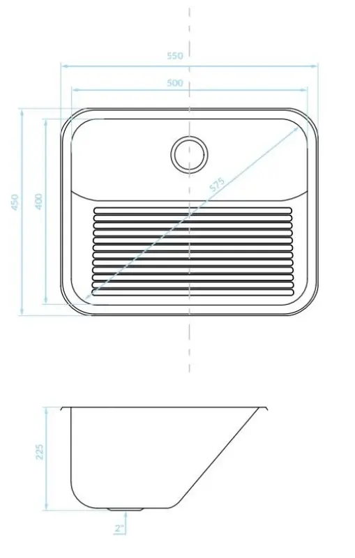Aquadesign Utility 55x45 cm-es mosogató a konyha vagy a garázs számára, konzolokkal együtt 1208957003