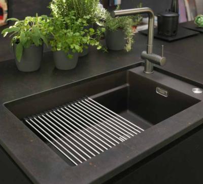 Franke Kubus KNG 110.62 mat zwarte spoelbak 72x42 graniet onderbouw met kraangatbank 125.0627.321