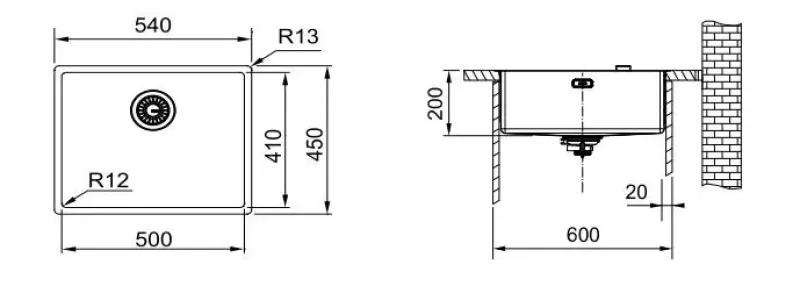 Franke Mythos Masterpiece BXM 210.50 PVD Réz Mosogató 500x410mm Síkbeépítés és Alsó Beépítés 127.0674.363