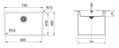 Franke Mythos Masterpiece BXM 210.68 Nagy PVD Arany 685x410mm Beépített és Alsó Beépítésű Mosogató 127.0674.533