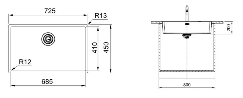 Franke Mythos Masterpiece BXM 210.68 Nagy PVD Arany 685x410mm Beépített és Alsó Beépítésű Mosogató 127.0674.533