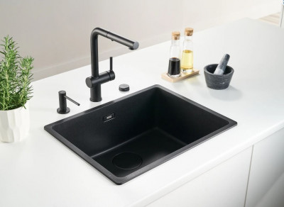 Franke Active L mat zwarte keukenkraan met uittrekbare handdouche 115.0653.382