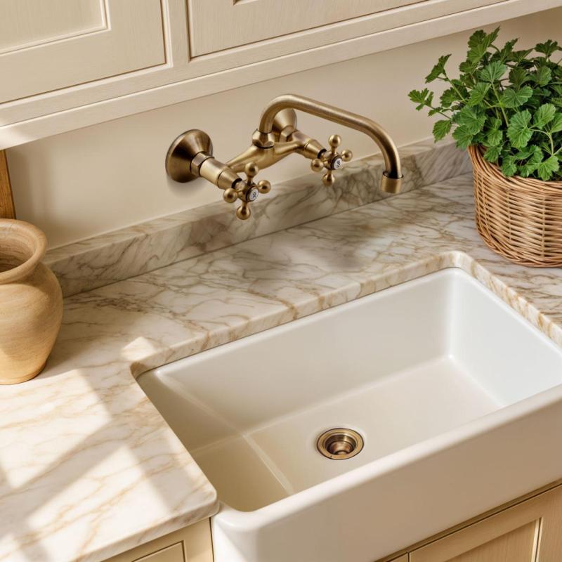 AquaTrimo Vivaldi klasszikus bronz konyhai fali csaptelep felső kifolyóval 21VV7066BN