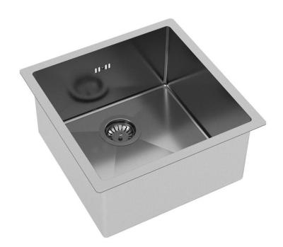 Ausmann Oder roestvrijstalen gootsteen 40x40cm vlakbouw onderbouw en opbouw extra diep 22cm 1208957112