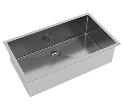 Ausmann Oder grote roestvrijstalen gootsteen 74x40cm vlakbouw onderbouw en opbouw extra diep 22cm 1208957114