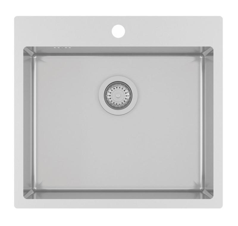 Ausmann Oder Blue rozsdamentes acél mosogató 55x50cm lapos építésű és felépített csaplyukkal 1208957118