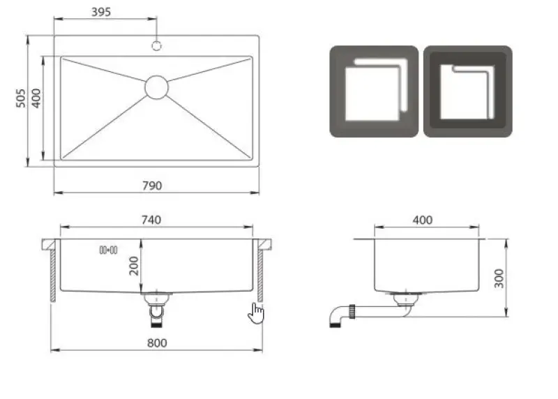 Ausmann Oder Blue grote roestvrijstalen spoelbak 79x50cm vlakbouw en opbouw met kraangatbank 1208957119

Hongaars:
Ausmann Oder Blue nagy rozsdamentes acél mosogató 79x50cm süllyesztett és fe