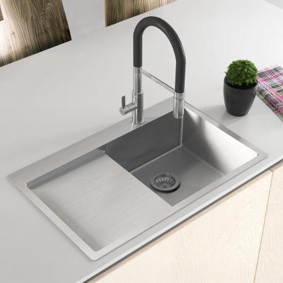 Ausmann Oder Blue roestvrijstalen gootsteen 78x50cm voor vlakbouw en opbouw met afdruipgedeelte 1208957121