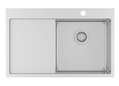 Ausmann Oder Blue roestvrijstalen gootsteen 78x50cm voor vlakbouw en opbouw met afdruipgedeelte 1208957121