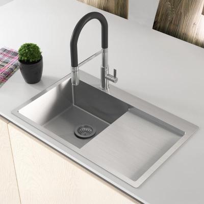 Ausmann Oder Blue roestvrijstalen spoelbak 78x50cm voor vlakbouw en opbouw met afdruipgedeelte 1208957122