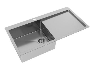 Ausmann Oder Blue grote roestvrijstalen spoelbak 100x51cm voor vlakbouw en opbouw met afdruipgedeelte 1208957124