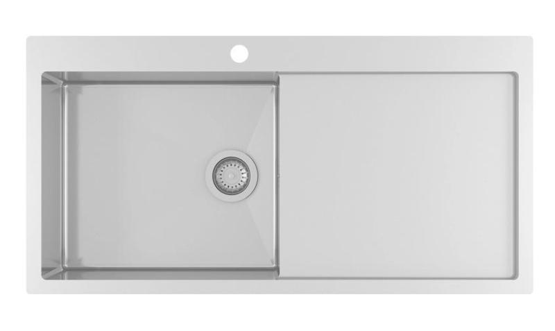 Ausmann Oder Blue grote roestvrijstalen spoelbak 100x51cm voor vlakbouw en opbouw met afdruipgedeelte 1208957124