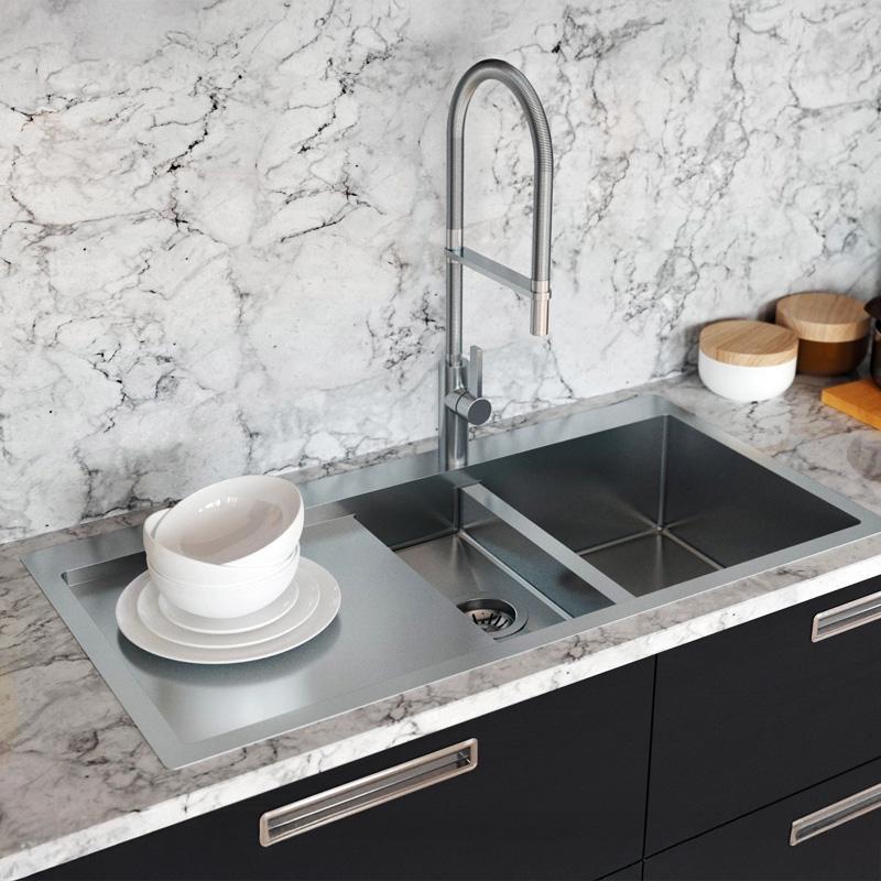 Ausmann Oder Blue 1,5 rozsdamentes acél mosogató 78x50cm felületbe építhető és ráépíthető csepegtető résszel 1208957125