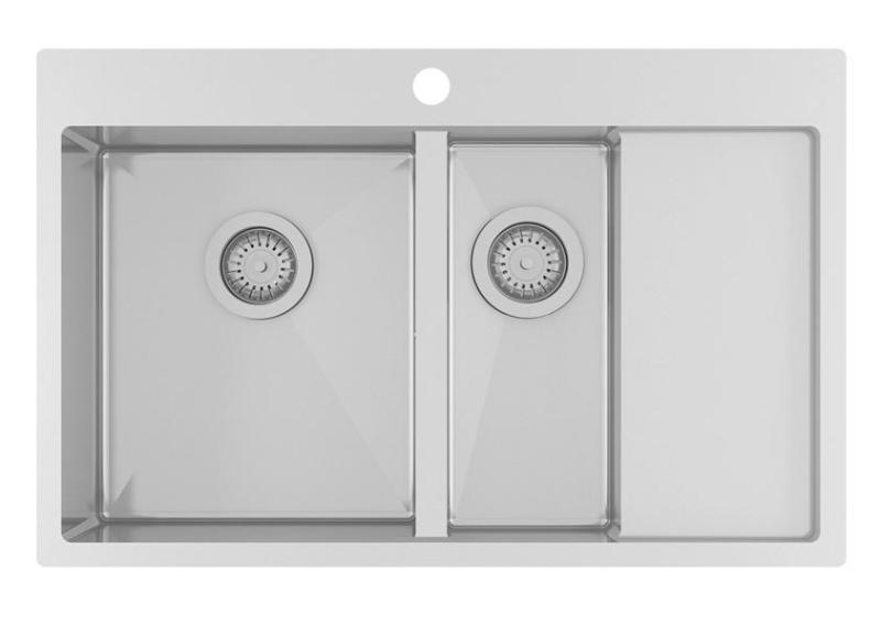 Ausmann Oder Blue 1,5 rozsdamentes acél mosogató 78x50cm felépítmény és munkalap szintű beépítés csepegtető résszel 1208957126