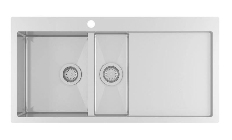 Ausmann Oder Blue 1,5 rozsdamentes acél mosogató 100x51cm síkbeépítésű és ráépítéses csepegtető résszel 1208957128