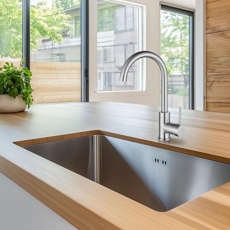 Ausmann Petra konyhai keverőcsaptelep forgatható kifolyóval rozsdamentes acél 1208957157