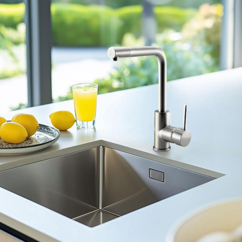 Ausmann Lavea konyhai csaptelep rozsdamentes acélból, forgatható kifolyóval és forgatható perlátorral 1208957160