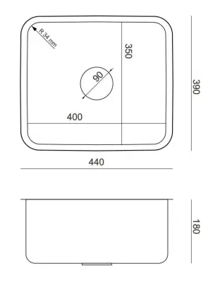 Aquadesign Oxford réz PVD rozsdamentes acél mosogató 40x35cm beépíthető 1208957202