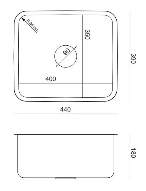 Aquadesign Oxford arany PVD rozsdamentes acél mosogatótálca 40x35cm beépíthető 1208957203