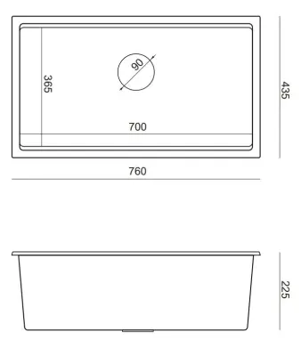 Quadri Newport grote en diepe spoelbak graniet opbouw en onderbouw antraciet spoelbak 760x435 mm 1208957219

Quadri Newport nagy és mély mosogató gránit felültét és alulépítés antracit mosoga
