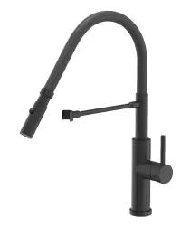 Quadri Chester keukenkraan met flexibele uitloop en douche met 2 straalsoorten mat zwart 1208957225
