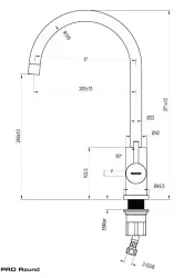 Lorreine Pro Round Gun Metal konyhai csaptelep kerek és forgatható kifolyóval 1208957313